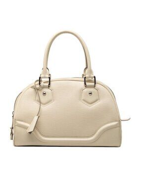 Louis Vuitton Epi Bowling Montaigne PM Yvoir White Leather Handbag Yvoire